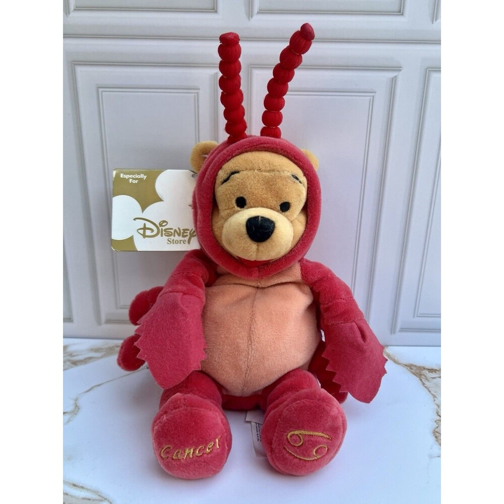 Y2K Vintage Disney Store Winnie Pooh Cancer Zodiac Crab Plush 8” New